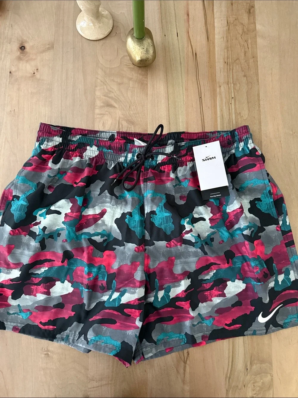 Nike Camo Swim Shorts - Teal, Magenta, Black